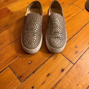 Two by Vince Camuto Taupe Studded Sneakers
